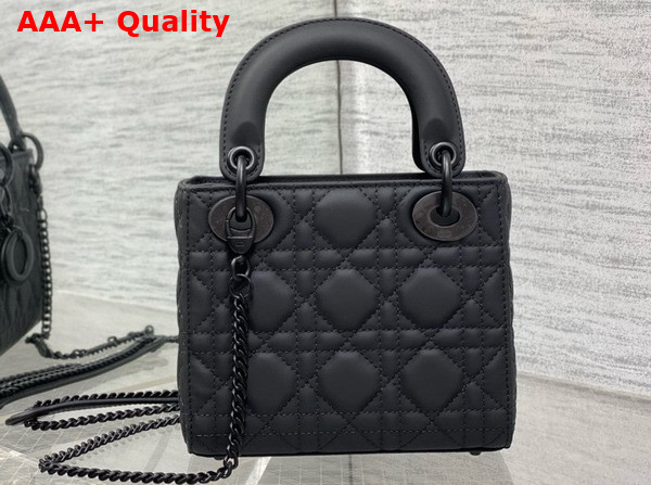 Dior Mini Lady Dior Bag Black Ultramatte Cannage Calfskin Replica