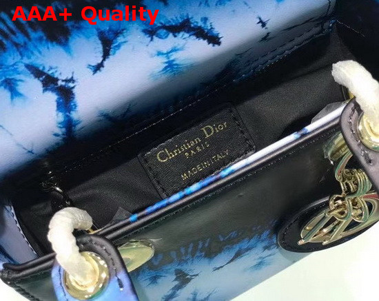 Dior Mini Lady Dior Bag Blue Multicolor Tie and Dior Printed Calfskin Replica
