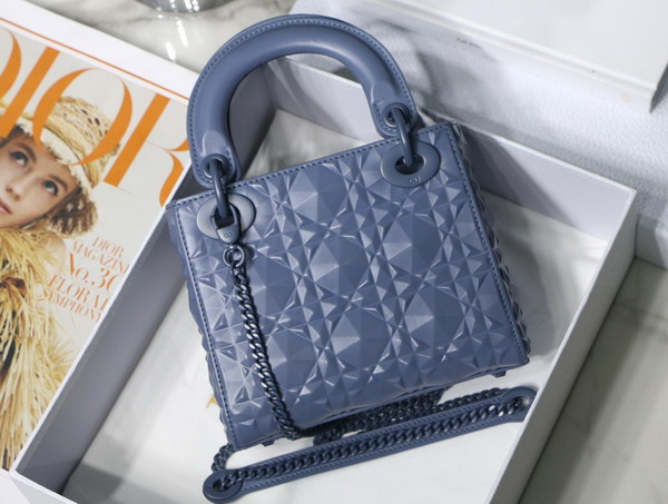 Dior Mini Lady Dior Bag Denim Cannage Calfskin with Diamond Motif Replica