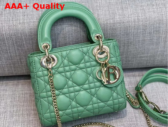 Dior Mini Lady Dior Bag Green Cannage Lambskin Replica