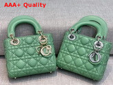 Dior Mini Lady Dior Bag Green Cannage Lambskin Replica