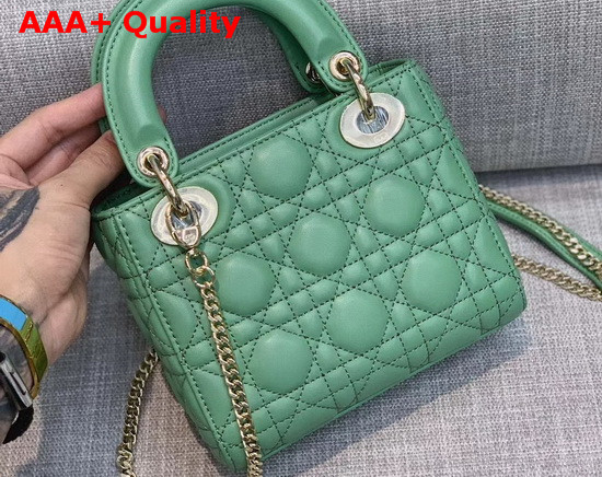 Dior Mini Lady Dior Bag Green Cannage Lambskin Replica