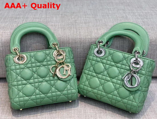 Dior Mini Lady Dior Bag Green Cannage Lambskin Replica