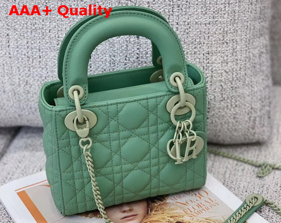 Dior Mini Lady Dior Bag Green Ultramatte Cannage Calfskin Replica