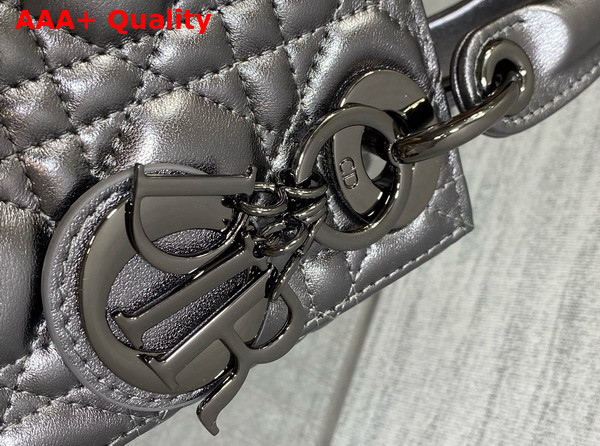 Dior Mini Lady Dior Bag Gun Metal Cannage Lambskin Replica