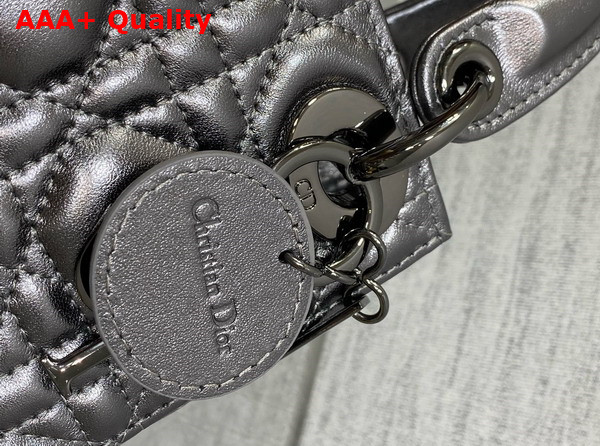 Dior Mini Lady Dior Bag Gun Metal Cannage Lambskin Replica