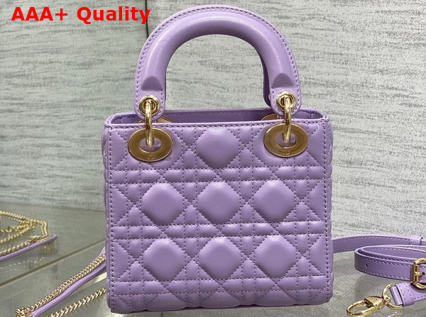 Dior Mini Lady Dior Bag Lilac Cannage Lambskin Replica