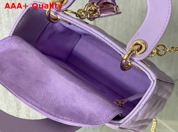 Dior Mini Lady Dior Bag Lilac Cannage Lambskin Replica