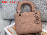 Dior Mini Lady Dior Bag Nude Ultramatte Cannage Calfskin Replica