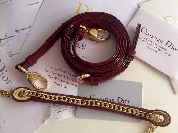 Dior Mini Lady Dior Bag Oxblood Patent Leather Gold Hardware for Sale