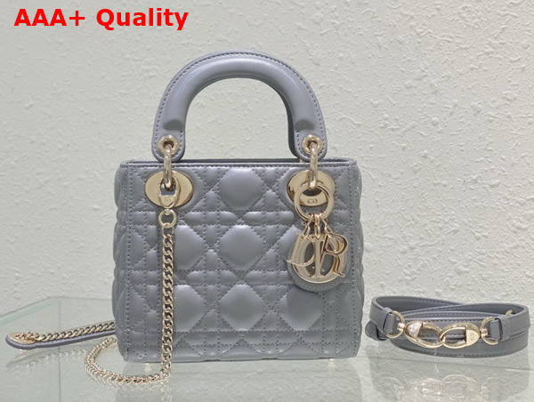 Dior Mini Lady Dior Bag Pearl Grey Cannage Lambskin Replica