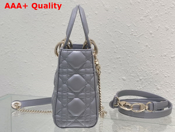 Dior Mini Lady Dior Bag Pearl Grey Cannage Lambskin Replica