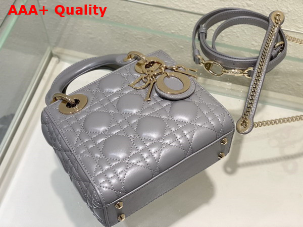 Dior Mini Lady Dior Bag Pearl Grey Cannage Lambskin Replica