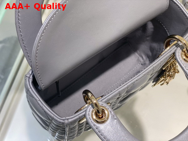 Dior Mini Lady Dior Bag Pearl Grey Cannage Lambskin Replica