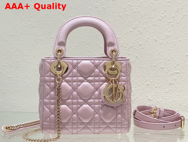 Dior Mini Lady Dior Bag Pearl Pink Cannage Lambskin Replica