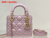 Dior Mini Lady Dior Bag Pearl Pink Cannage Lambskin Replica