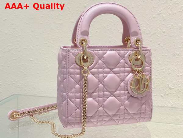 Dior Mini Lady Dior Bag Pearl Pink Cannage Lambskin Replica