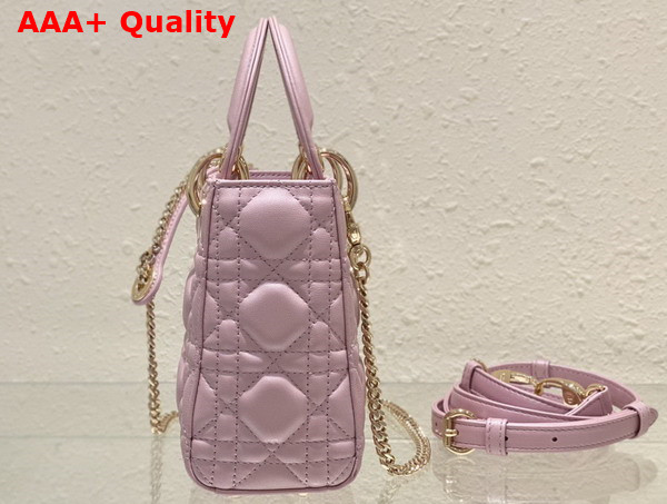 Dior Mini Lady Dior Bag Pearl Pink Cannage Lambskin Replica