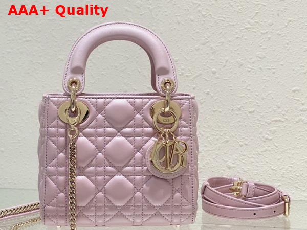 Dior Mini Lady Dior Bag Pearl Pink Cannage Lambskin Replica