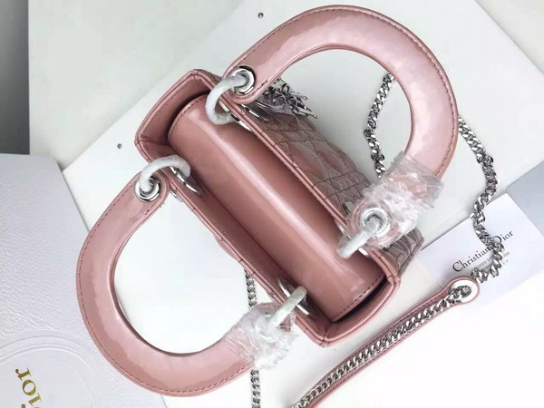 Dior Mini Lady Dior Bag Pearl Pink Silver Hardware for Sale