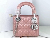 Dior Mini Lady Dior Bag Pearl Pink Silver Hardware for Sale