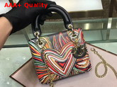 Dior Mini Lady Dior Bag in Black Calfskin Printed with a Textured Dioramour Heart Replica