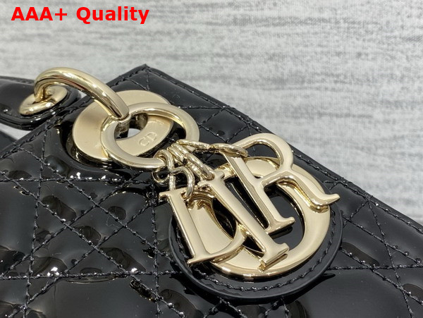 Dior Mini Lady Dior Bag in Black Patent Cannage Calfskin Replica