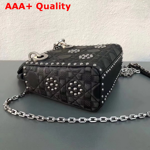 Dior Mini Lady Dior Bag in Black Studded Calfskin Replica