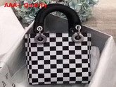 Dior Mini Lady Dior Bag in Black and White Printed Calfskin Replica