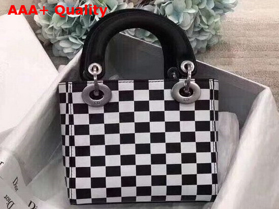 Dior Mini Lady Dior Bag in Black and White Printed Calfskin Replica