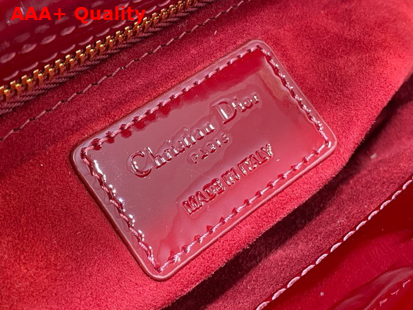 Dior Mini Lady Dior Bag in Cherry Red Patent Cannage Calfskin Replica