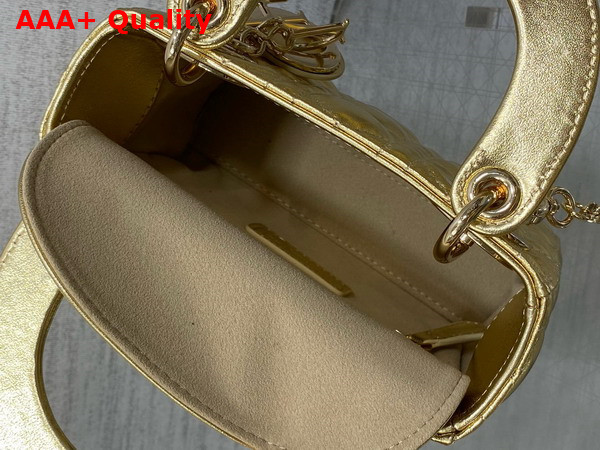 Dior Mini Lady Dior Bag in Gold Cannage Lambskin Replica