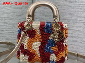 Dior Mini Lady Dior Bag in Lambskin with All Over Multicolor Beads Replica