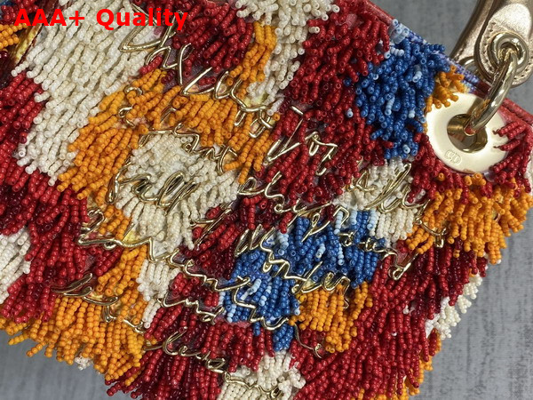 Dior Mini Lady Dior Bag in Lambskin with All Over Multicolor Beads Replica