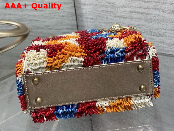 Dior Mini Lady Dior Bag in Lambskin with All Over Multicolor Beads Replica