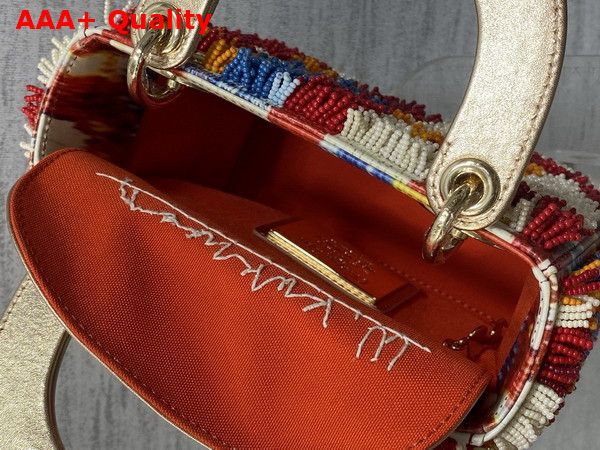 Dior Mini Lady Dior Bag in Lambskin with All Over Multicolor Beads Replica