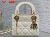 Dior Mini Lady Dior Bag in Latte Patent Cannage Calfskin Replica