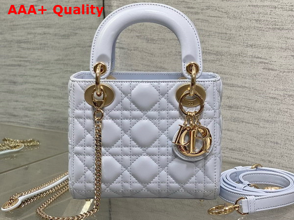 Dior Mini Lady Dior Bag in Light Blue Cannage Lambskin Replica