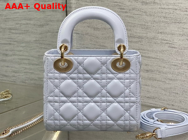Dior Mini Lady Dior Bag in Light Blue Cannage Lambskin Replica