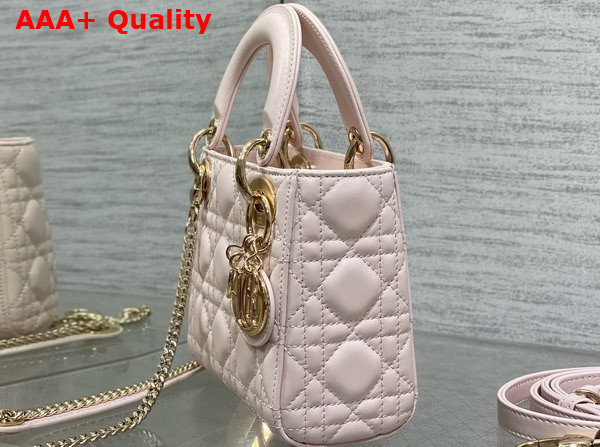 Dior Mini Lady Dior Bag in Light Pink Cannage Lambskin Replica