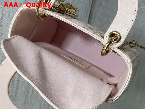 Dior Mini Lady Dior Bag in Light Pink Cannage Lambskin Replica