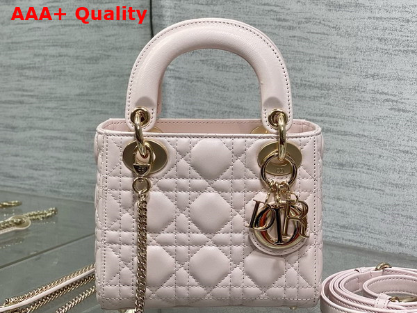 Dior Mini Lady Dior Bag in Light Pink Cannage Lambskin Replica