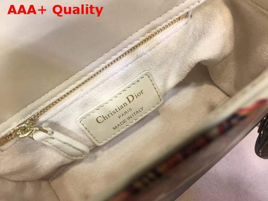 Dior Mini Lady Dior Bag in Off White Printed Calfskin with a Textured Dioramour Heart Replica