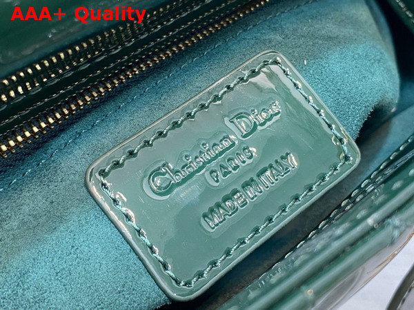 Dior Mini Lady Dior Bag in Pine Green Patent Cannage Calfskin Replica