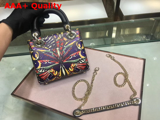 Dior Mini Lady Dior Bag in Printed Calfskin Black Replica