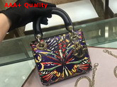 Dior Mini Lady Dior Bag in Printed Calfskin Black Replica
