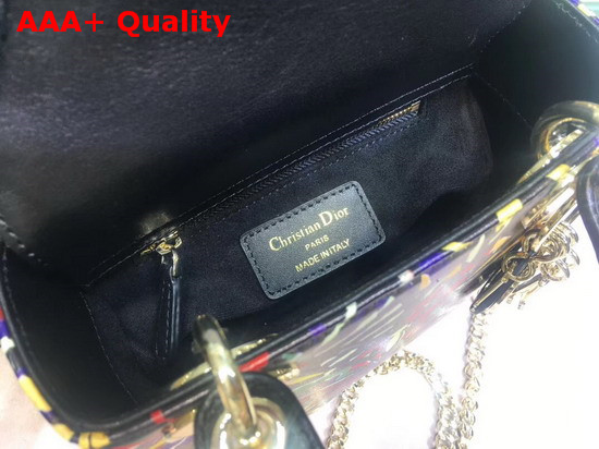 Dior Mini Lady Dior Bag in Printed Calfskin Black Replica