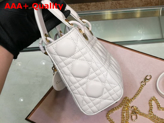 Dior Mini Lady Dior Bag in White Lambskin Replica