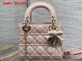 Dior Mini Lady Dior Bag with Chain Rose Soupir Cannage Lambskin Replica