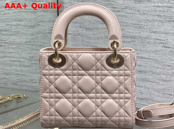 Dior Mini Lady Dior Bag with Chain Rose Soupir Cannage Lambskin Replica